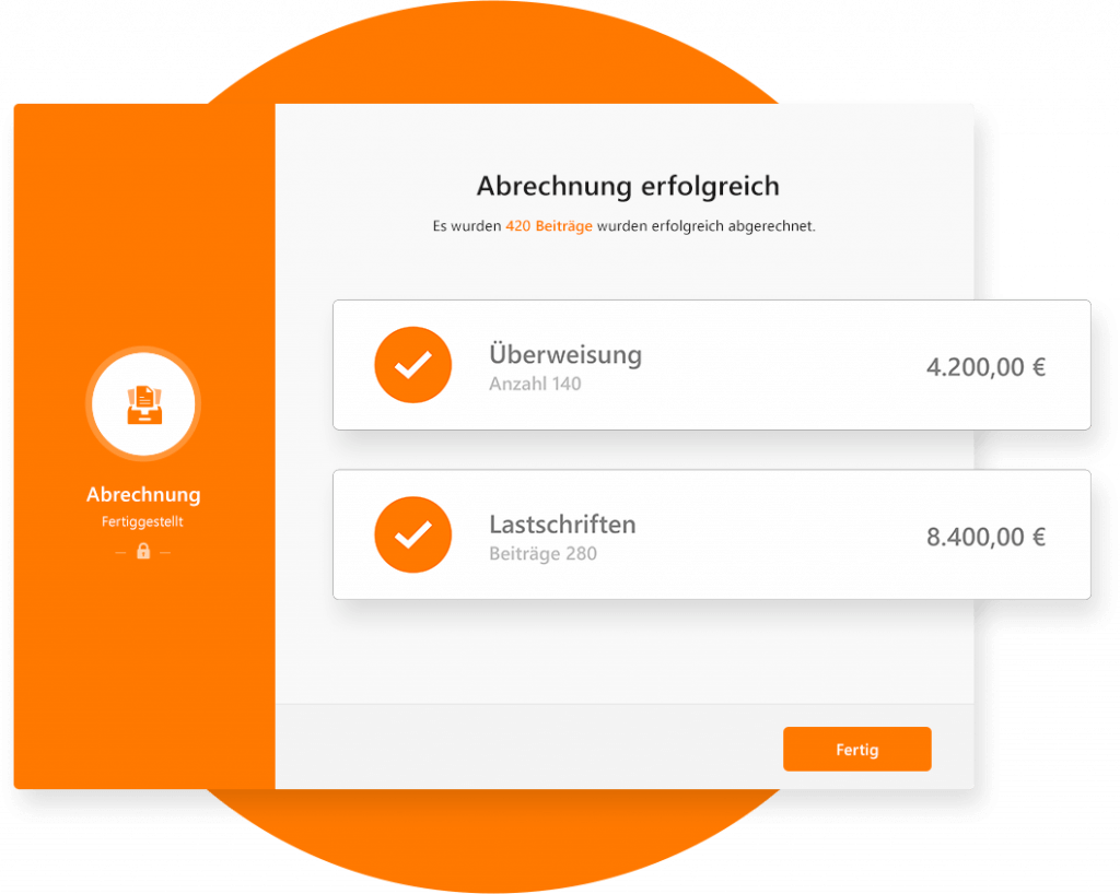 Die Vereinssoftware zeigt genau, wie viel Geld eingezogen wird