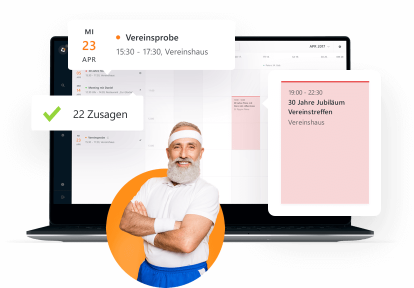Der Vereinskalender zeigt alle Termine übersichtlich aufgelistet