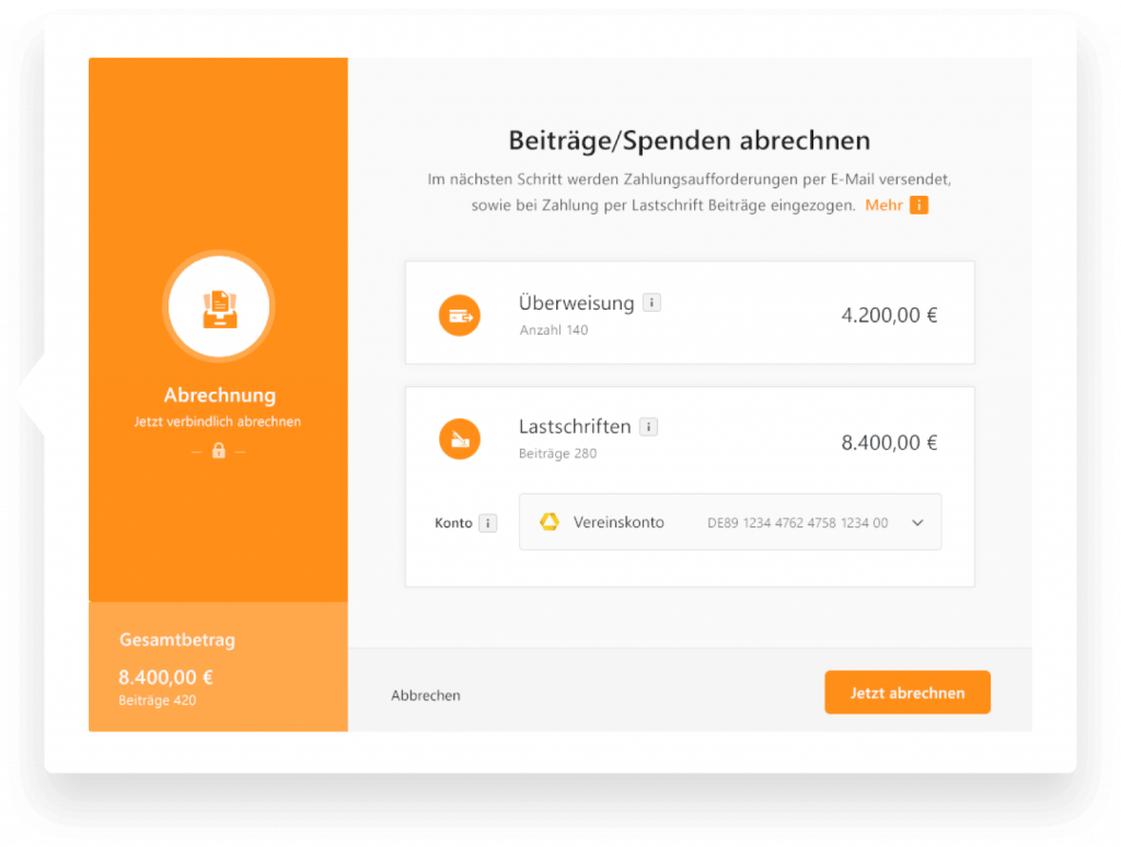 MeinVerein Beiträge/ Spenden abrechnen