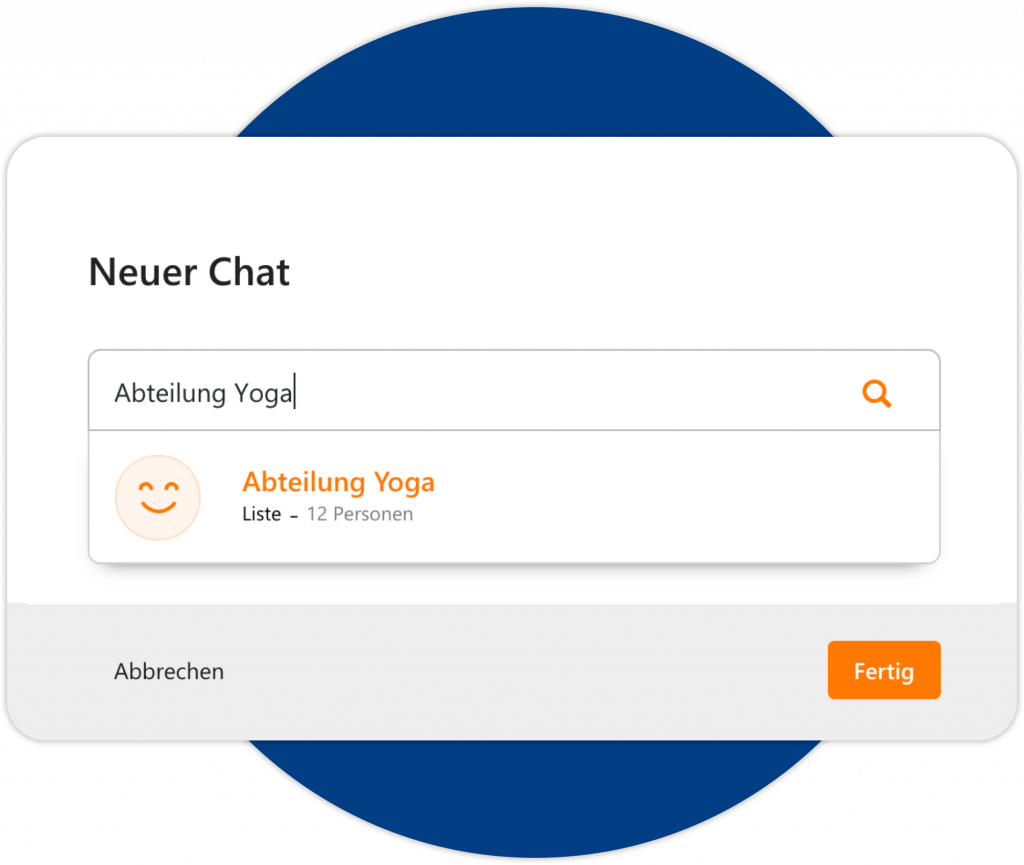 MeinVerein Listen für neue Chats nutzen