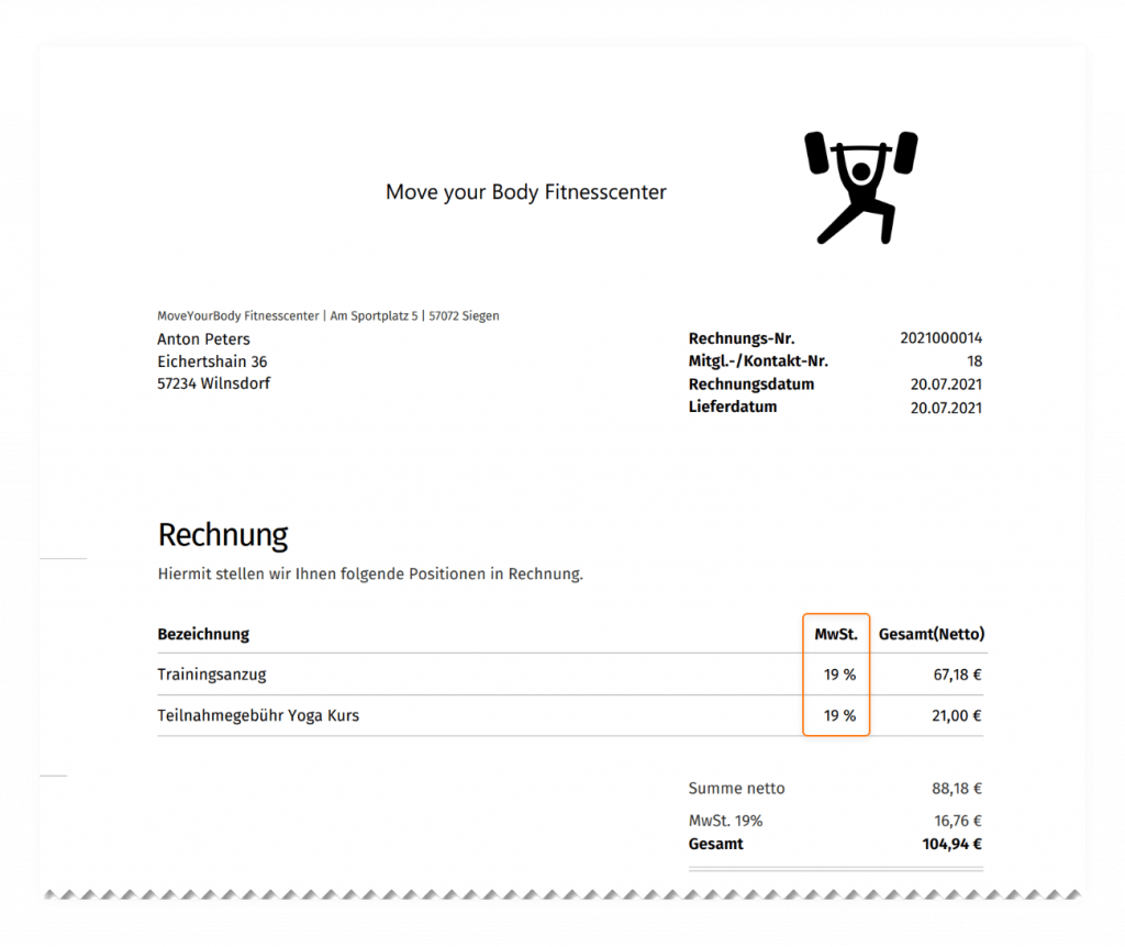 MeinVerein: Mehrwertsteuer ausweisen