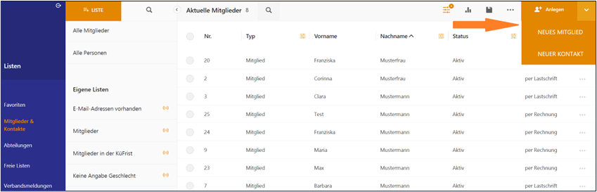 Listen-Neues-Mitglied-oder-neuen-Kontakt-anlegen