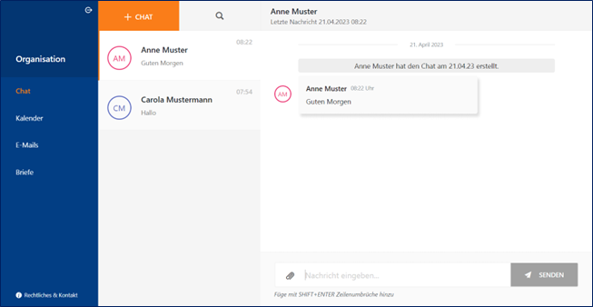 Organisation-Chat-Nachrichten-schreiben