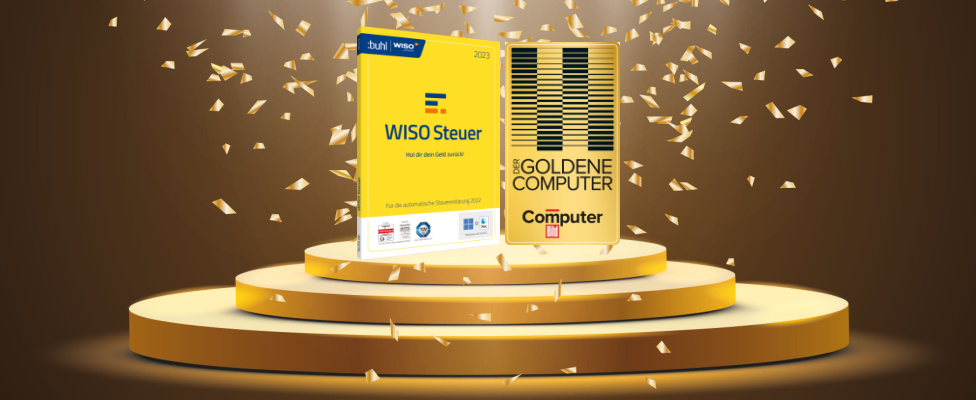 Goldener Computer für WISO Steuer