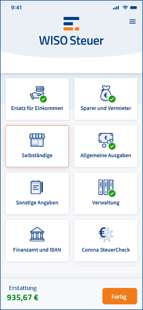 Anlage EÜR Formular WISO Steuer App