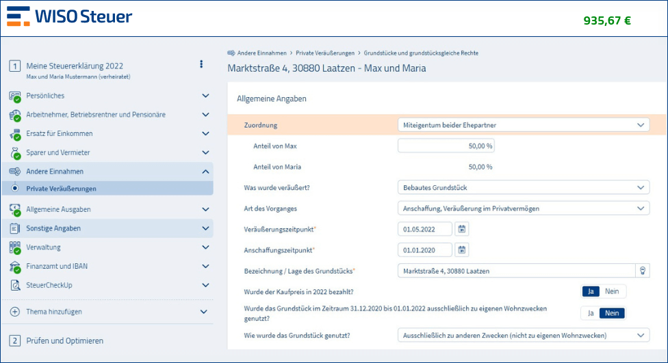 Wie trage ich den Immobilienverkauf an meine Kinder in die Steuererklärung ein? Immobilienverkauf Kinder Steuererklärung