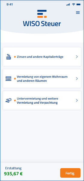 Kosten für leerstehende Immobilie in die Steuer-App eintragen Leerstand Kosten absetzen App