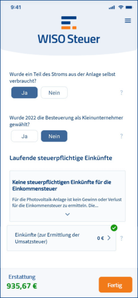 So machst du die Umsatzsteuererklärung für deine Photovoltaik-Anlage in der WISO Steuer App Photovoltaik Anlage Umsatzsteuer Erklärung WISO App