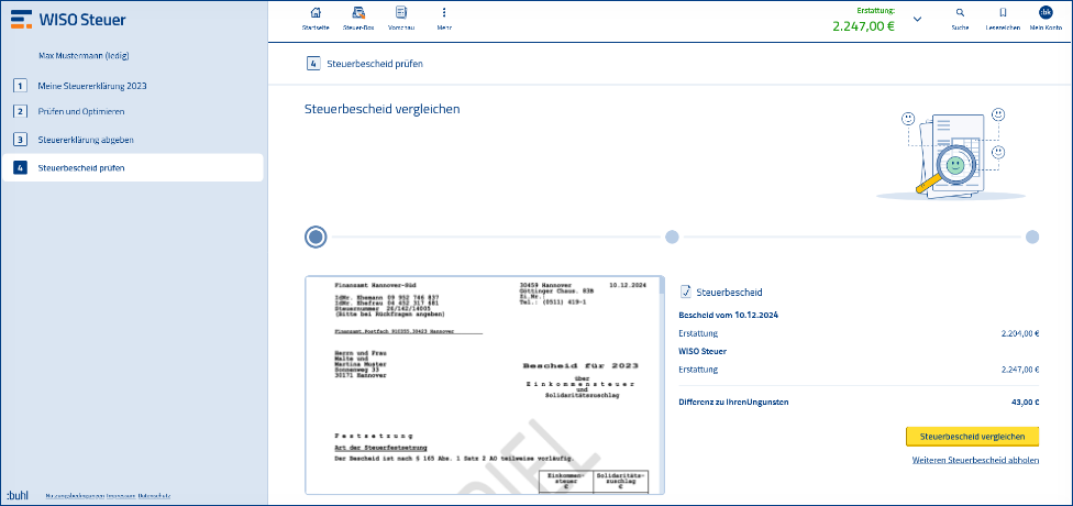 Einkommensteuerbescheid prüfen WISO Steuer