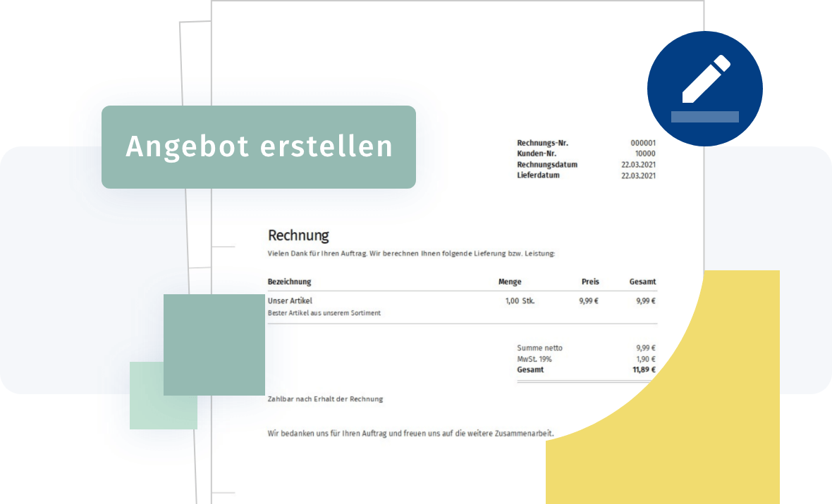 Rechnungsprogramm - vom Angebot zur Rechnung