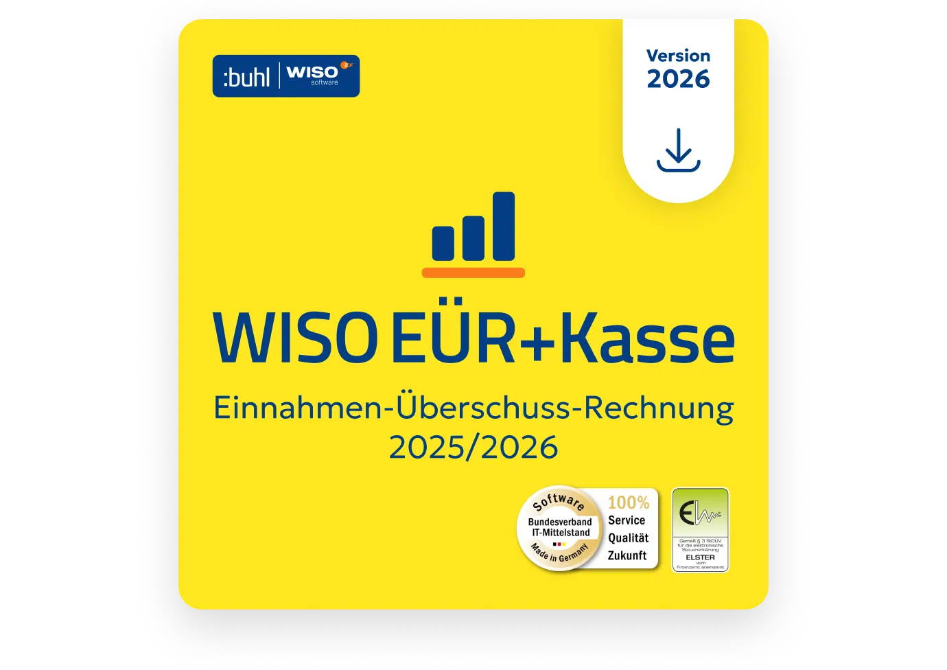 WISO EÜR+Kasse 2026 Software-Cover für die Einnahmen-Überschuss-Rechnung 2025/2026